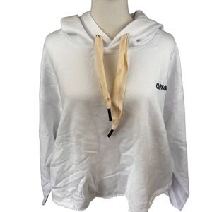 Sandrine Rose NWT SZ SM White Amour Los Angeles Lover Dept Cropped Hoodie rawhem